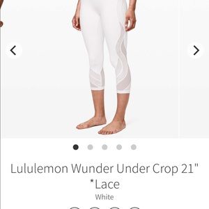 Lace wunder under crop 21” white.